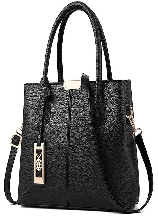 SOKT Purses and Handbags for Women Shoulder Tote Bags Satchel Top Handle Bag (BLACK) - Image 1